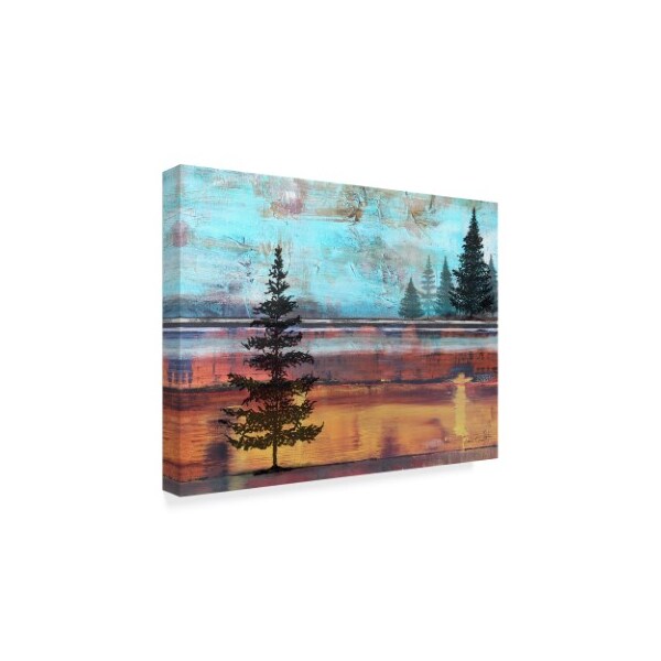 Jean Plout 'Abstract Misty Landscape With Trees' Canvas Art,35x47